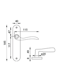 Kľučky na oválnych štítoch Zlatý URFIC