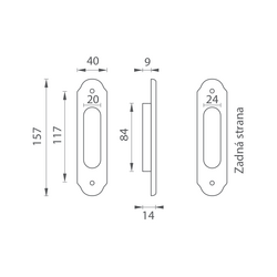 Mušle a madielka na posuvné drevené dvere Bronzový FROSIO BORTOLO