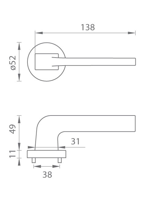 Kľučka na dvere TI - SUPRA - R 3097  rozety BB|kľučka/kľučka