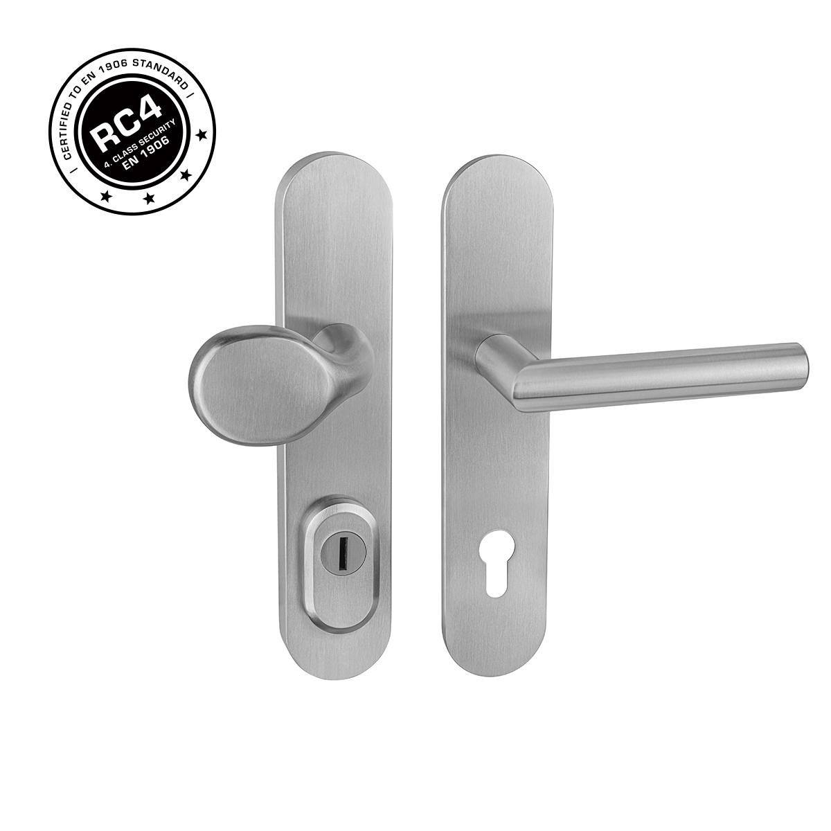 Bezpečnostné kovanie RC4 MPK - SECURO INOX S01 PLUS - SO M1 FAVORIT NEM - nerez matná | MP-KOVANIA.sk