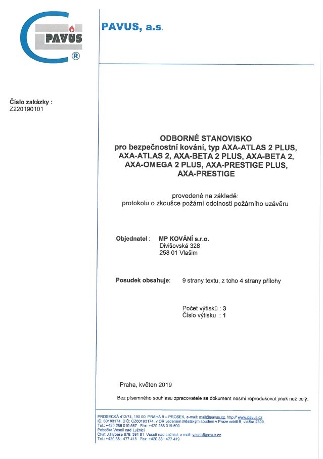 Kľučka na dvere AXA - BETA2 PLUS - SO  PZ PLUS s otvorom pre vložku|72 mm|madlo/kľučka
