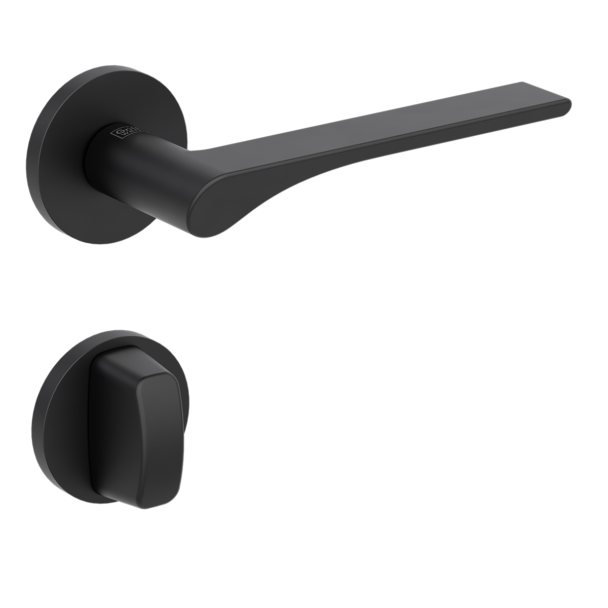 Kľučka na dvere GK - VAYA 261 LEAF LIGHT - R CIM - čierna matná (GS) | MP-KOVANIA.sk