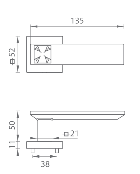 Kľučka na dvere TI - LINHA 5 Vario - HR 3270Q  rozety WC|kľučka/kľučka