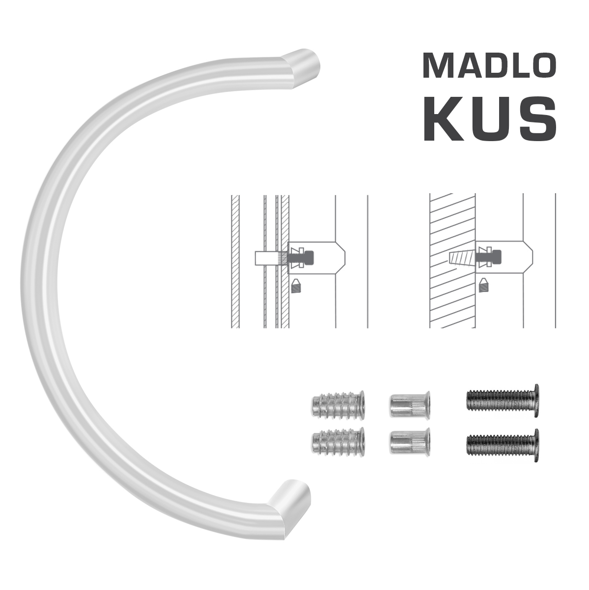 Madlo na dvere FT - MADLO kód K16 Ø 30 mm SP ks BIM - biela matná (FBO) | MP-KOVANIA.sk