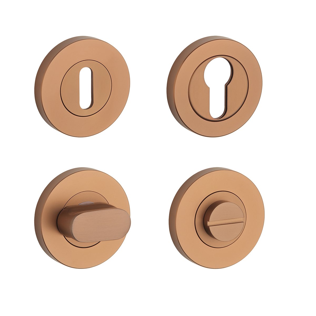 Rozeta ku kľučke SH - ROZETA OVAL - R PRO MEM PVD - meď matná (PN PVD) | MP-KOVANIA.sk