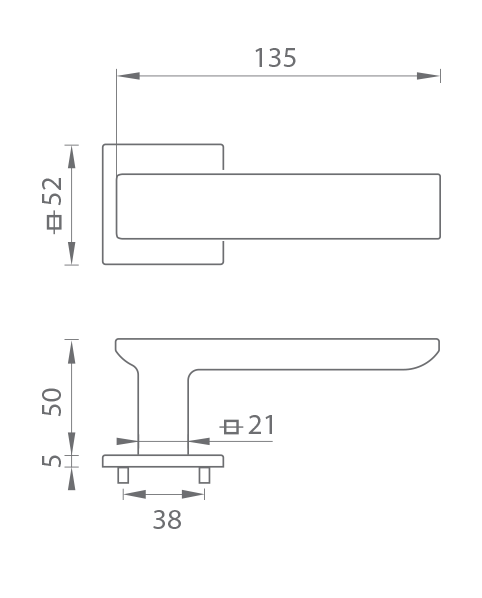 Kľučka na dvere TI - LINHA 2 - HR 2730Q 5S  rozety PZ|kľučka/kľučka