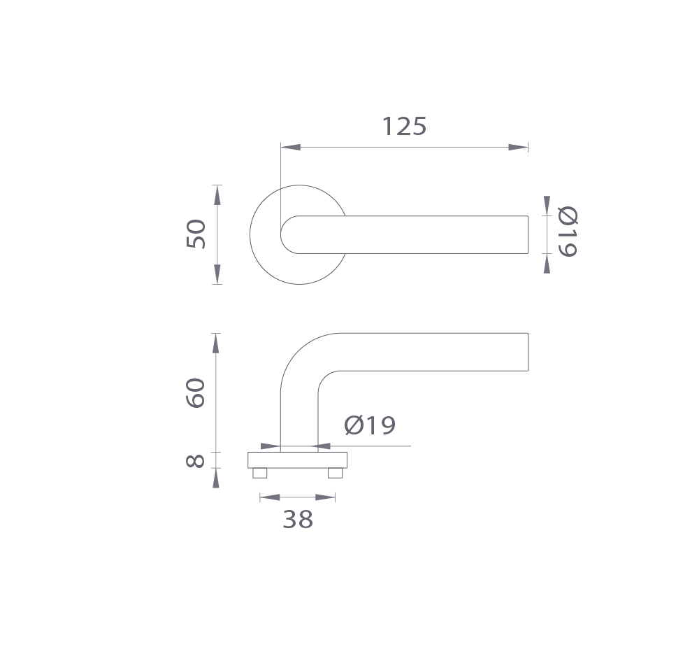 Kľučka na dvere JNF - TIMES 028 - R  rozety PZ|kľučka/kľučka