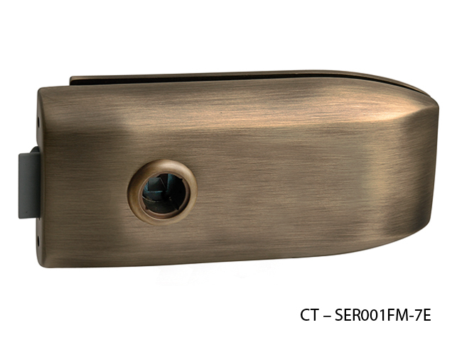 CT - 6000 Kovanie na sklenené dvere kovanie bez otvoru na kľúč , CT - SER001FM-7E Bronz matný