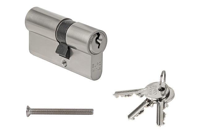 E-shop MPK - Vložka EURO MINUS cylindrická vložka 20/20 mm + 3x kľúč Nikel matný