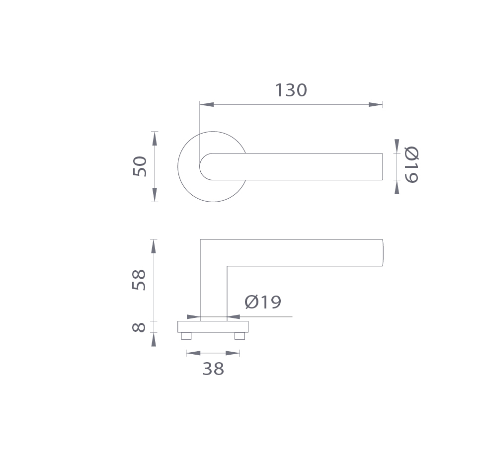 Kľučka na dvere JNF - TIMES 030 - R  bez spodnej rozety|kľučka/kľučka