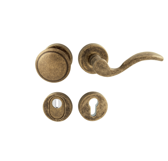 Kľučky na spevnených okrúhlych rozetách s prekrytím vložky