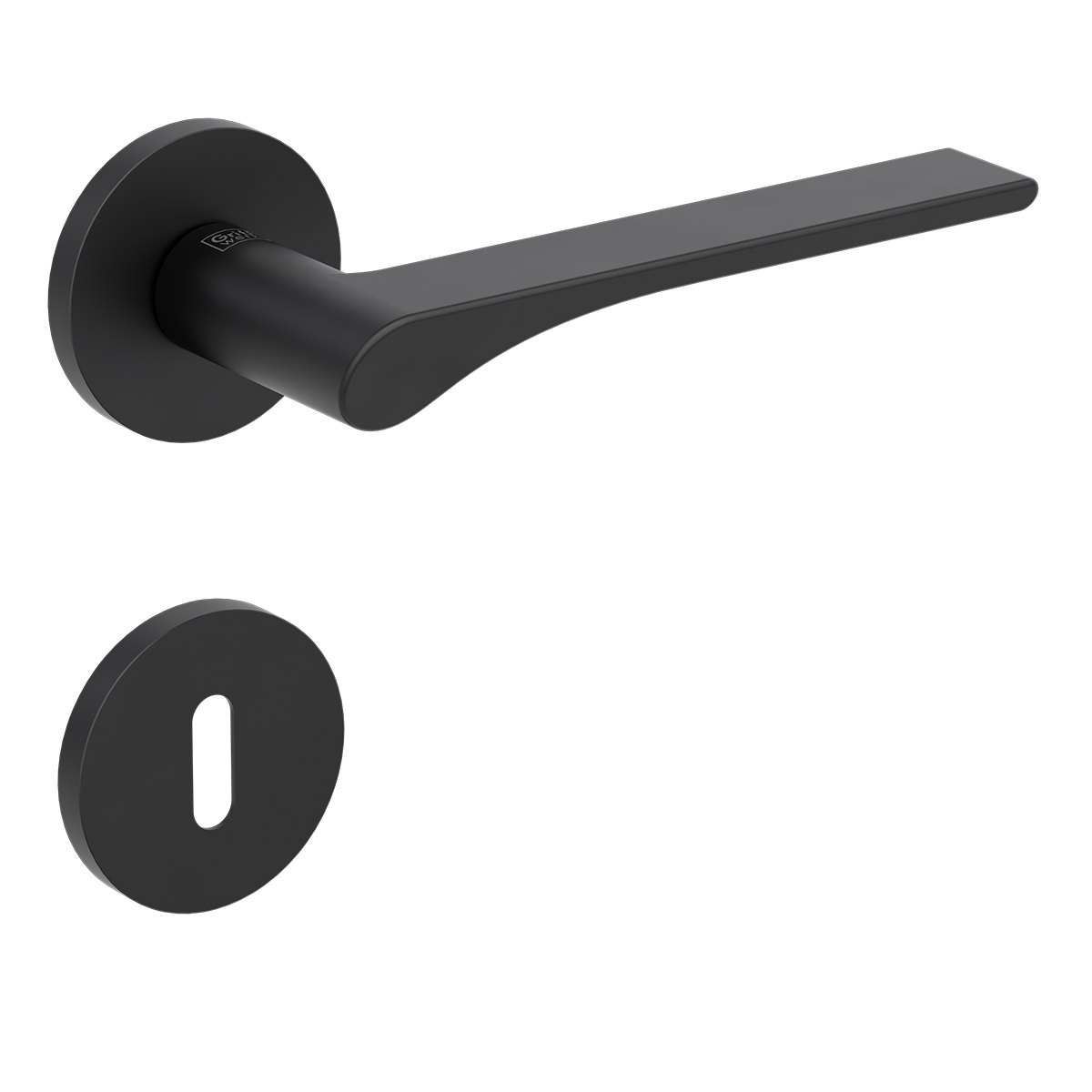 Kľučka na dvere GK - VAYA 261 LEAF LIGHT - R CIM - čierna matná (GS) | MP-KOVANIA.sk