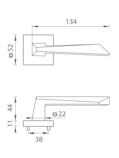 Kľučka na dvere TI - CAIRO - HR 2731Q  rozety WC|kľučka/kľučka