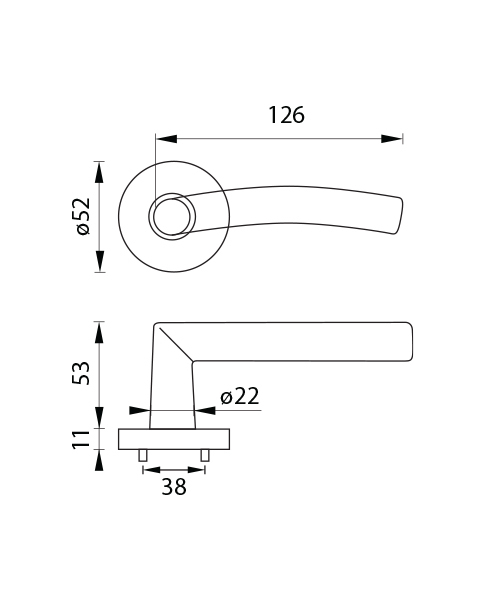 Kľučka na dvere UC - SWING - R  rozety BB|kľučka/kľučka