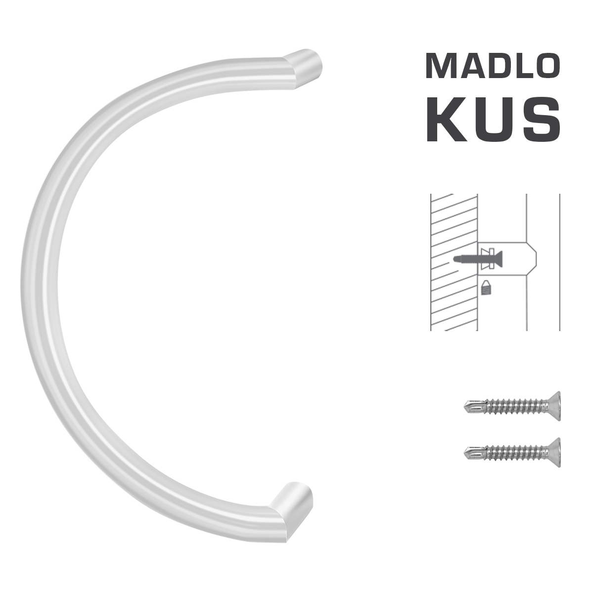 Madlo na dvere FT - MADLO kód K16 Ø 30 mm ST ks BIM - biela matná (FBO) | MP-KOVANIA.sk