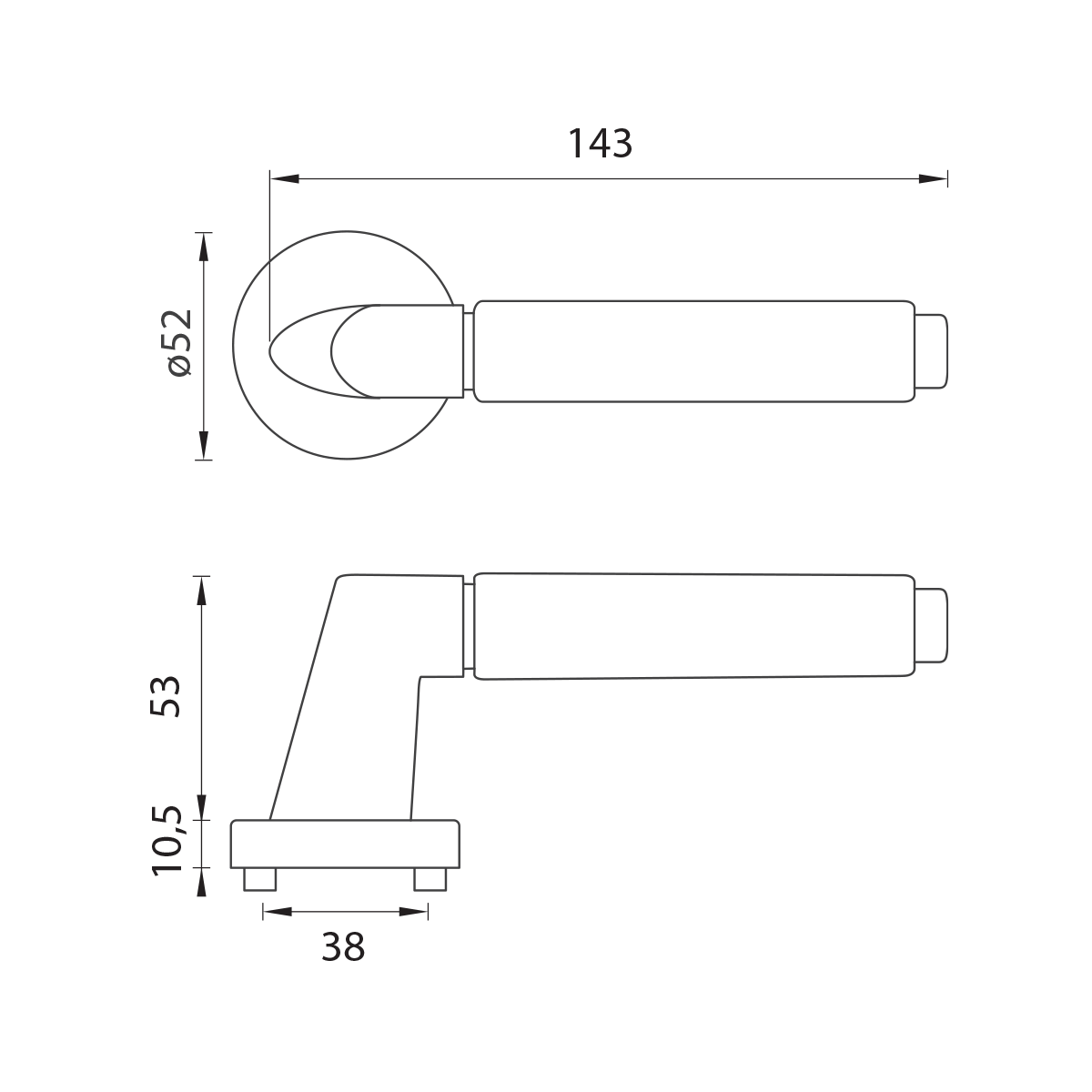 Kľučka na dvere LI - GRIP 1705 - R 023  rozety PZ|kľučka/kľučka