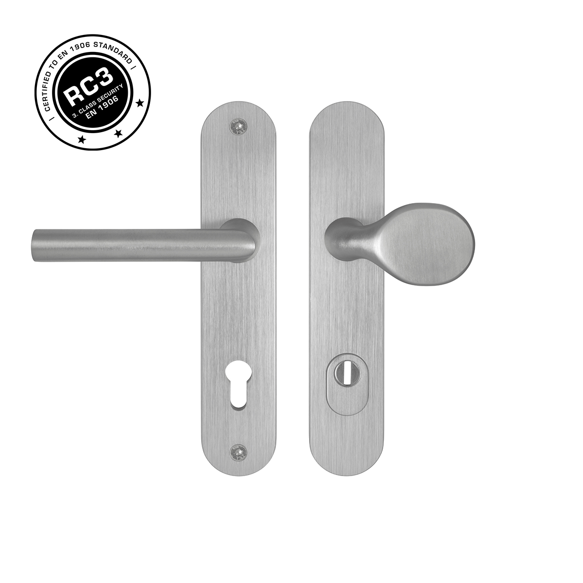 Bezpečnostné kovanie RC3 MPK - SECURO A01 PLUS - SO M1 FAVORIT NEM - nerez matná (F9) | MP-KOVANIA.sk