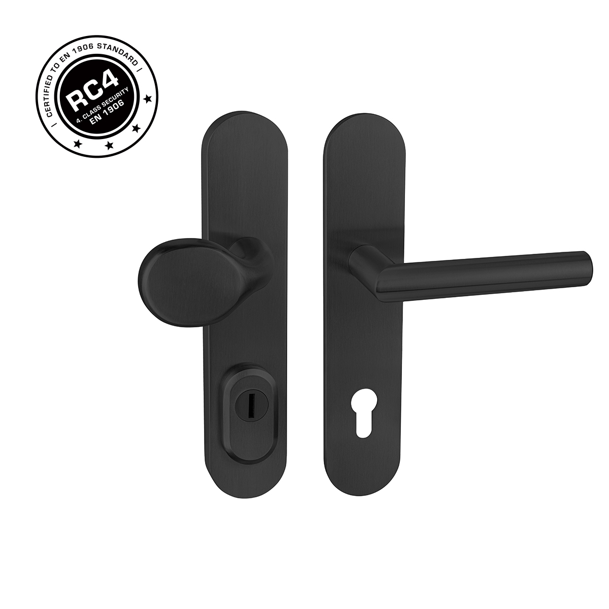 Bezpečnostné kovanie RC4 MPK - SECURO INOX S01 PLUS - SO M1 FAVORIT CIM - čierna matná | MP-KOVANIA.sk
