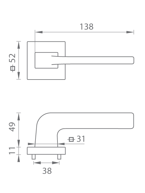 Kľučka na dvere TI - DARA - HR 4007Q  rozety BB|kľučka/kľučka