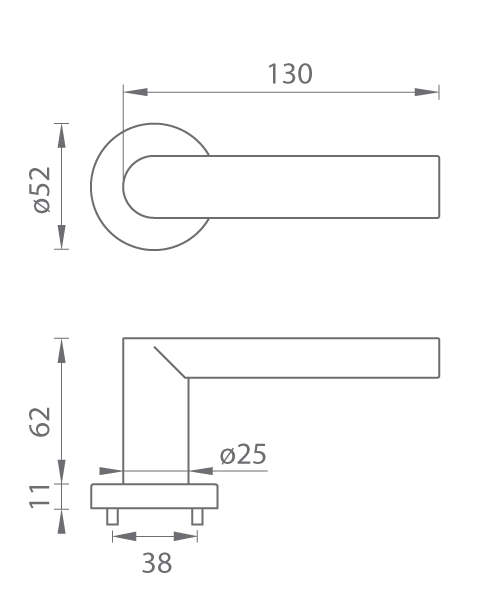 Kľučka na dvere TI - SEMI - R 3990  rozety WC|kľučka/kľučka