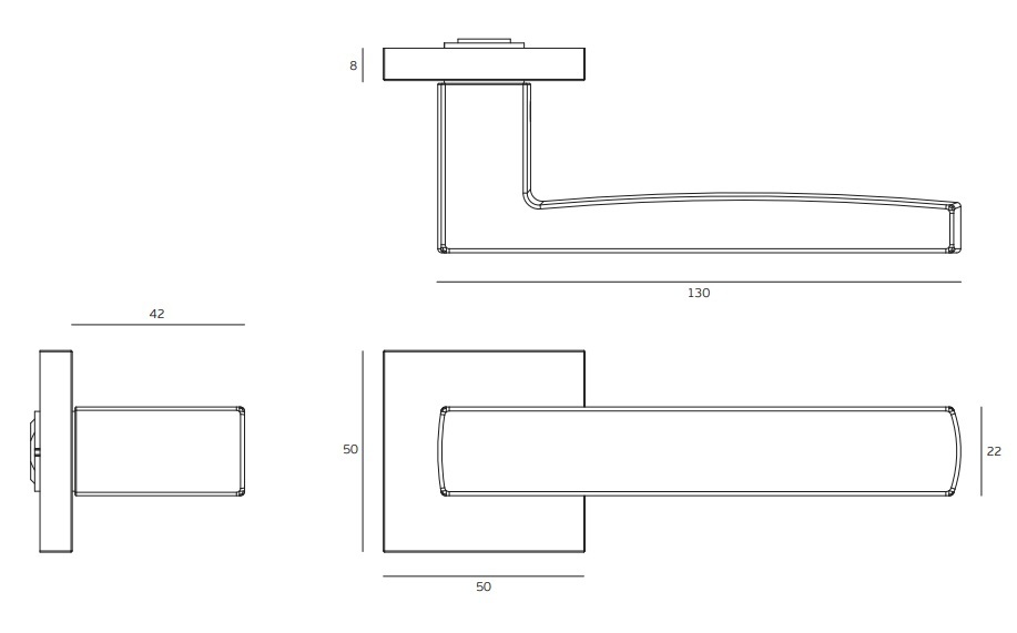 Kľučka na dvere JNF - FUSION 108 - HR  rozety PZ|kľučka/kľučka