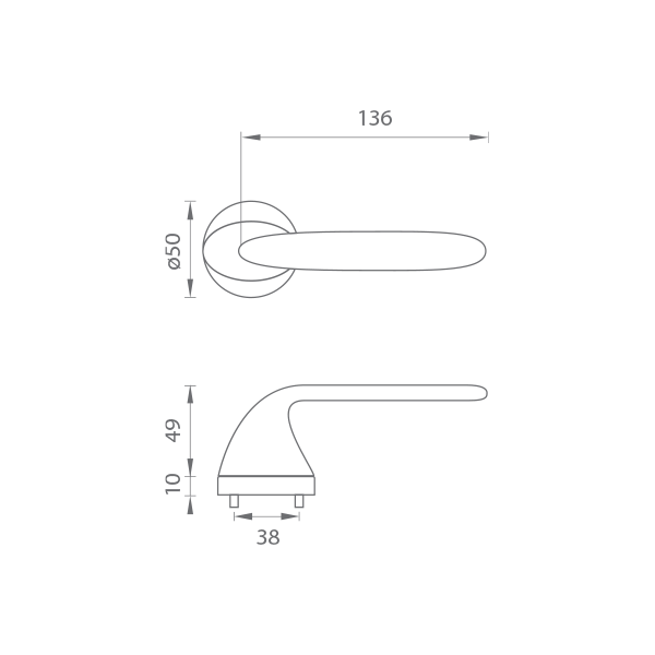 Kľučka na dvere FO - MOON - R  rozety BB|kľučka/kľučka