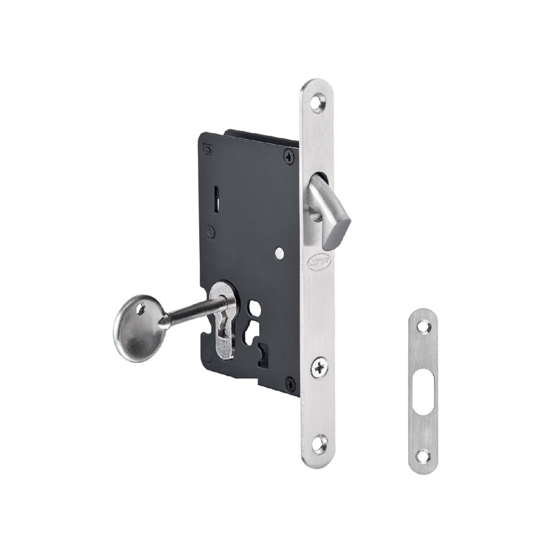 JNF - Zámok na posuvné dvere IN.20.923 - BB + protiplech BB otvor pre kľúč, 90 mm