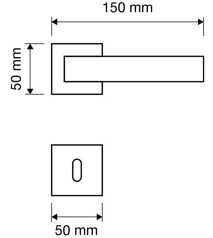 Kľučka na dvere LI - PROFILO - HR  rozety WC|kľučka/kľučka
