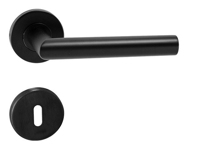 Kľučka na dvere MP - FAVORIT - R BS - Čierna matná