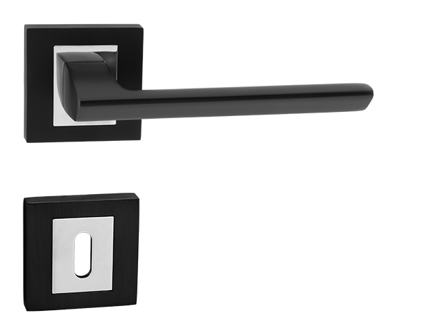 Kľučka na dvere MP - JASPER HR BS/OC - Čierna matná/chróm lesklý