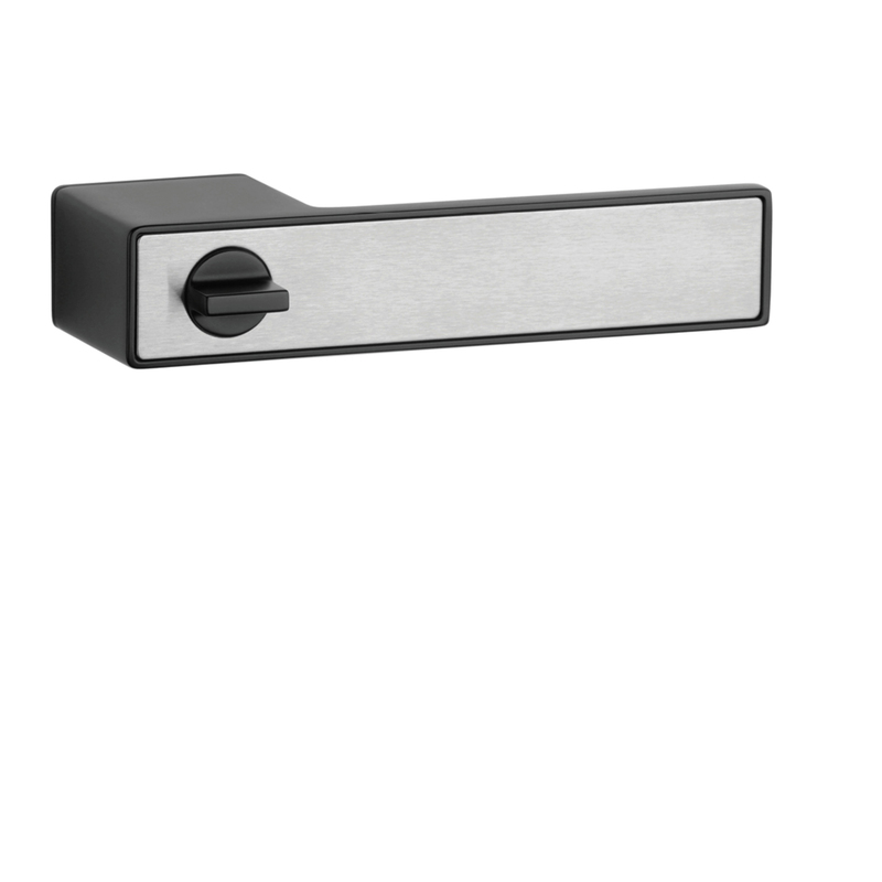 Kľučka na dvere ASG - HEDERA - RT WC s technickou výplňou CIM - čierna matná + technická výplň nerez matná (BK/TECH) | MP-KOVANIA.sk