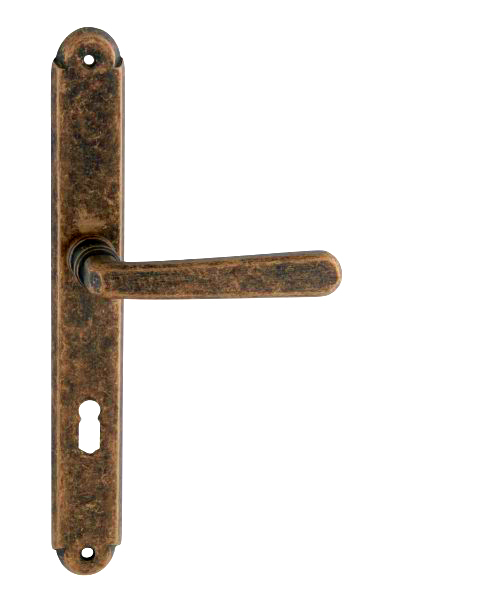 Kľučka na dvere NI - ALT WIEN Štít BRA - bronz antik (OBA) | MP-KOVANIA.sk