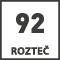 Rozteč - vzdialenosť medzi osou kľučky a osou kľúča 92 mm (je štandardom pre hrúbku dverí od 45 mm do 85 mm)