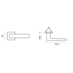 Kľučky na hranatých rozetách Zlatý APRILE