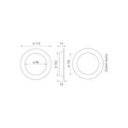 Mušle a madielka na posuvné drevené dvere Medený JNF