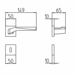 Kľučky na hranatých rozetách Strieborný ML