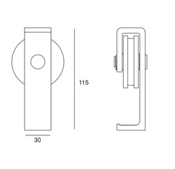 Sety - koľajnice a vozíky na posuvné drevené dvere Bronzový JNF