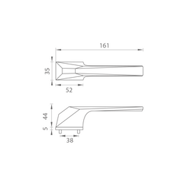 Kľučky na obdĺžnikových rozetách Čierny Tupai