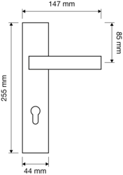 Kľučky na hranatých štítoch Kombinovaný LINEA CALI