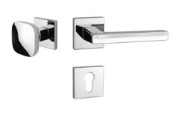 Kľučky na hranatých rozetách Strieborný APRILE