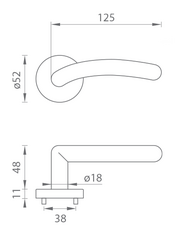 Kľučky na okrúhlych rozetách Strieborný Tupai