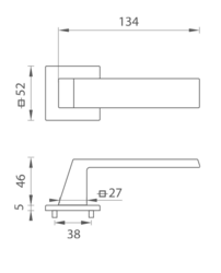 Kľučky na hranatých rozetách Sivý Tupai