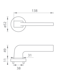 Kľučky na okrúhlych rozetách Sivý Tupai
