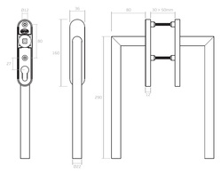 Kľučky na balkónové dvere Strieborný JNF