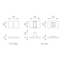 Obdĺžnikové rozety Strieborný Tupai