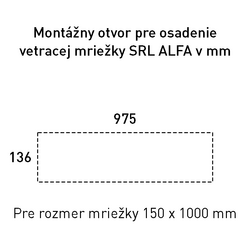 Mriežky šírka 150 mm Biely SRL