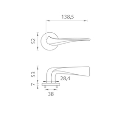 Kľučky na okrúhlych rozetách Zlatý APRILE
