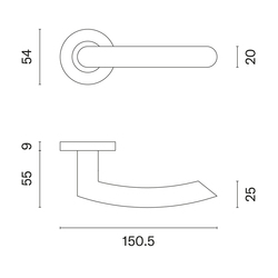 Kľučky na okrúhlych rozetách Strieborný STERK