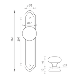 Gule priame na oválnych štítoch Bronzový MPK