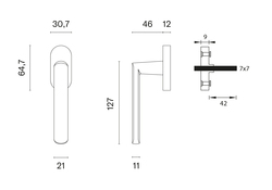 Oválne kľučky na okná Čierny APRILE